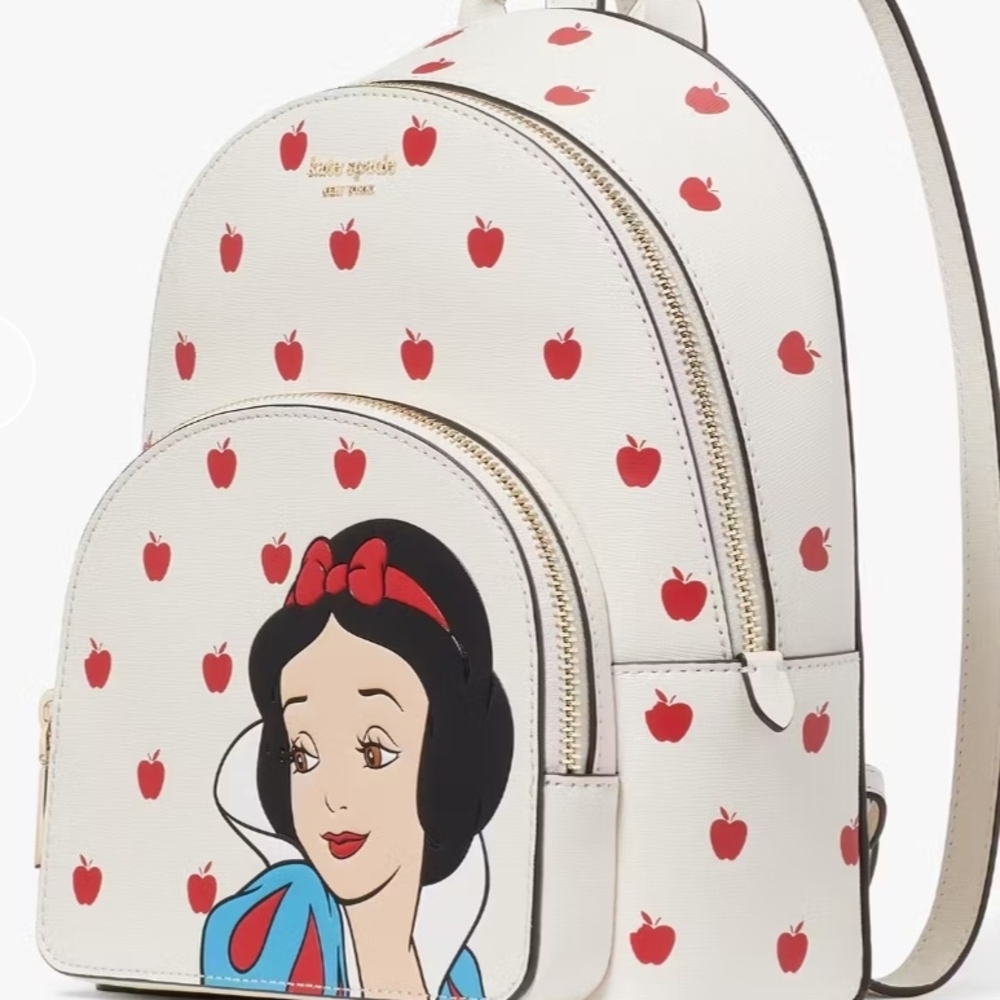 Kate Spade Cream and Red Apple Backpack